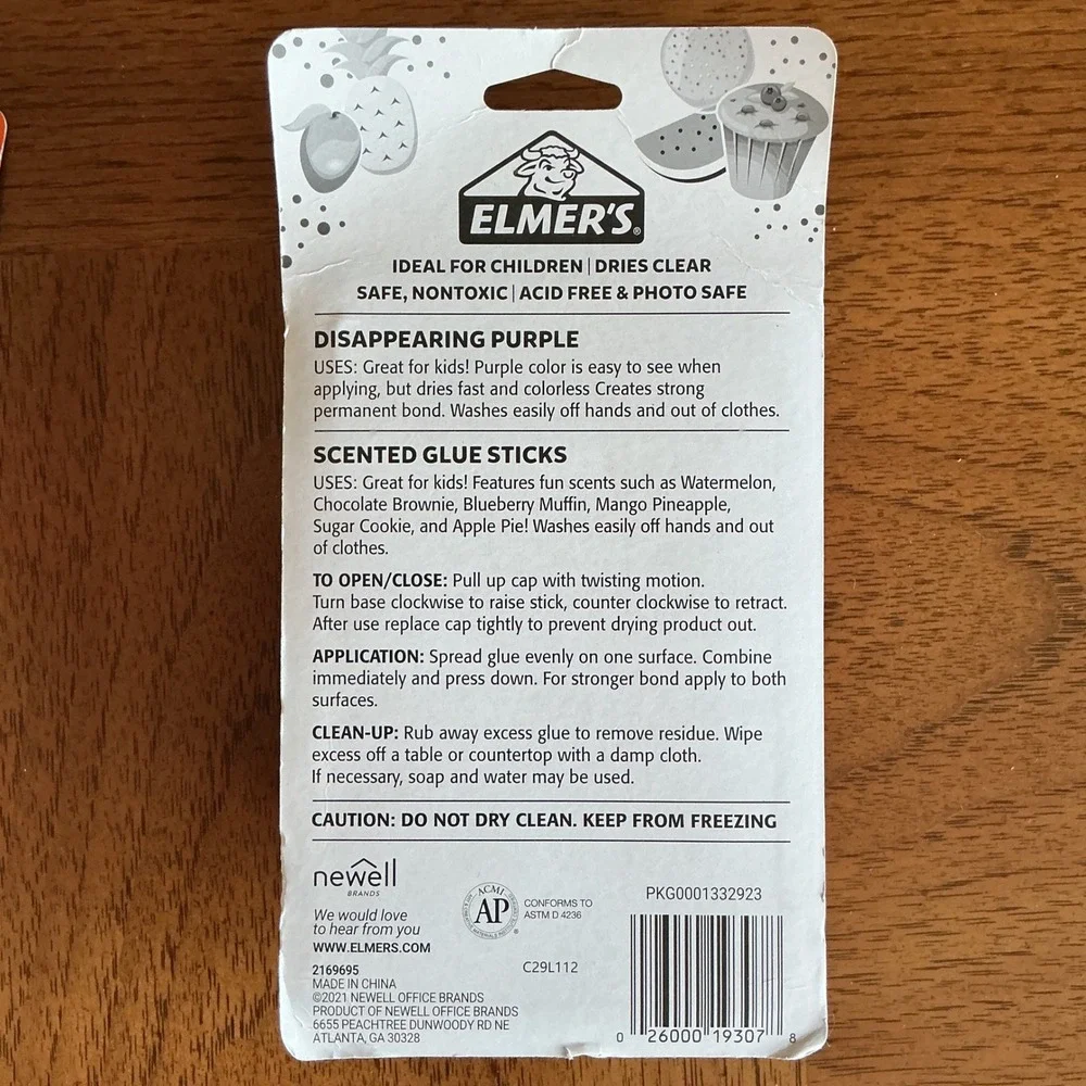 Elmers Glue Sticks 24 Pack Disappearing Purple & Scented Washable School Supply